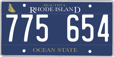 RI license plate 775654