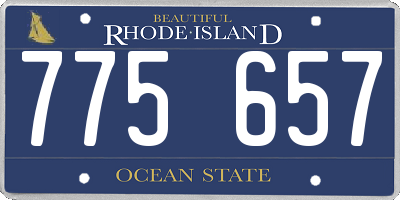 RI license plate 775657