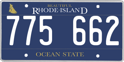 RI license plate 775662
