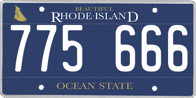 RI license plate 775666