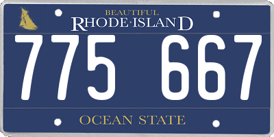 RI license plate 775667