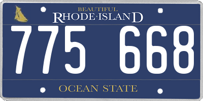 RI license plate 775668