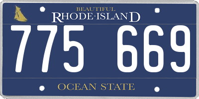 RI license plate 775669
