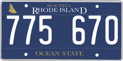 RI license plate 775670