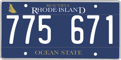 RI license plate 775671