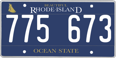 RI license plate 775673