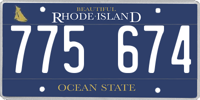 RI license plate 775674