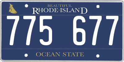 RI license plate 775677