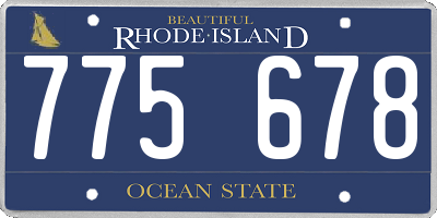 RI license plate 775678