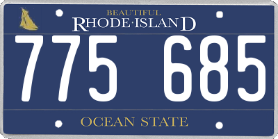 RI license plate 775685