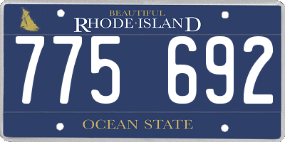 RI license plate 775692