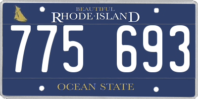 RI license plate 775693
