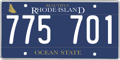 RI license plate 775701