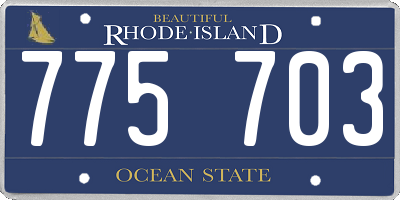 RI license plate 775703