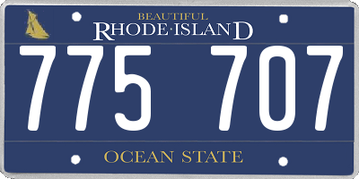 RI license plate 775707