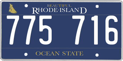 RI license plate 775716