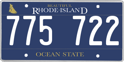 RI license plate 775722