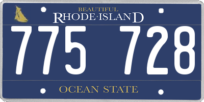 RI license plate 775728