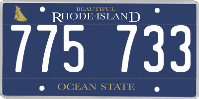 RI license plate 775733