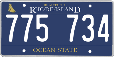 RI license plate 775734