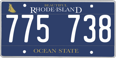 RI license plate 775738