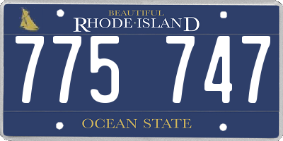 RI license plate 775747