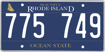 RI license plate 775749