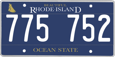 RI license plate 775752