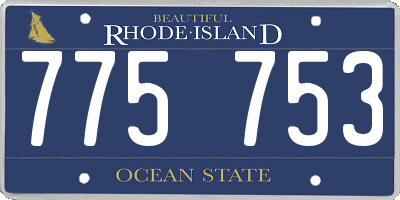 RI license plate 775753