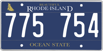 RI license plate 775754