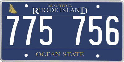 RI license plate 775756