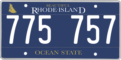 RI license plate 775757