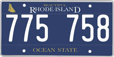 RI license plate 775758