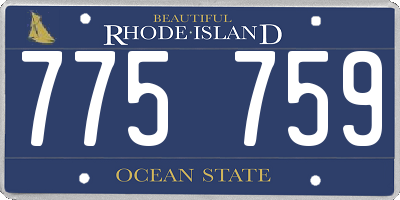 RI license plate 775759