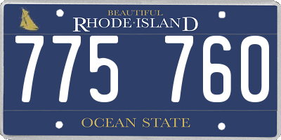 RI license plate 775760