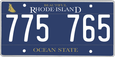 RI license plate 775765
