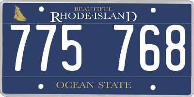 RI license plate 775768