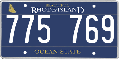 RI license plate 775769