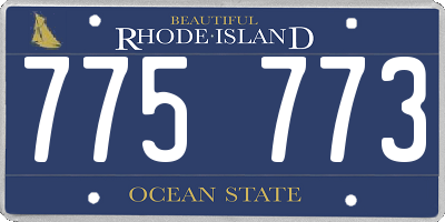 RI license plate 775773