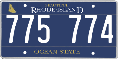 RI license plate 775774
