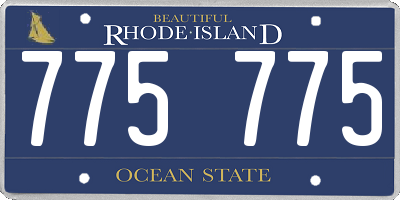 RI license plate 775775