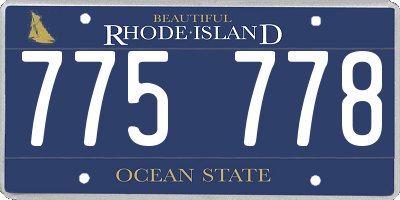 RI license plate 775778