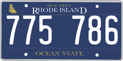 RI license plate 775786