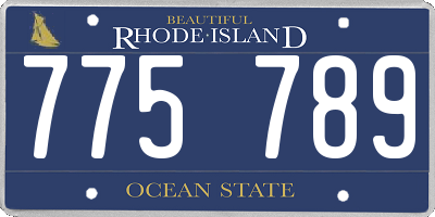 RI license plate 775789