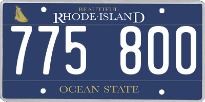 RI license plate 775800