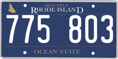 RI license plate 775803