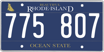 RI license plate 775807