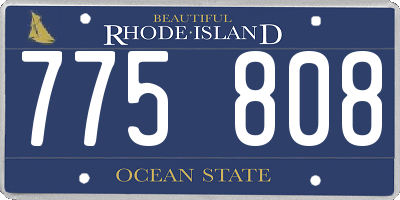 RI license plate 775808