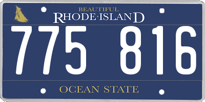 RI license plate 775816