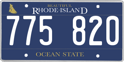 RI license plate 775820
